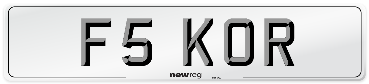 F5 KOR Number Plate from New Reg